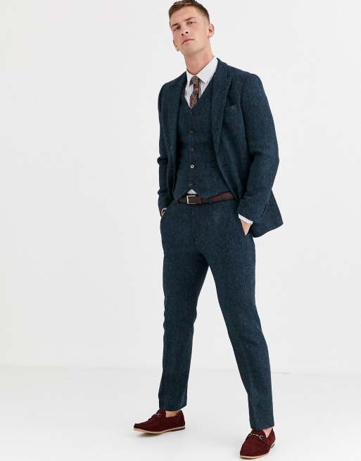 Blue Tweed Slim Fit Suit - Haig-Harrison's Men's Hire and Tailoring