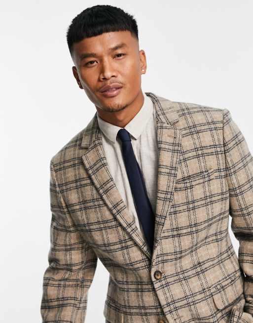 Beige 2025 check jacket