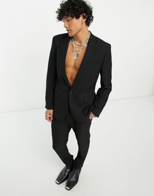 ASOS DESIGN slim suit jacket in black glitter - ASOS Price Checker