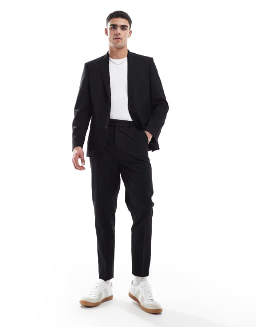 ASOS DESIGN slim suit jacket in black twill