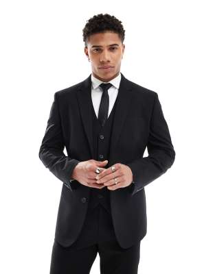 Asos Design Slim Suit Jacket In Black