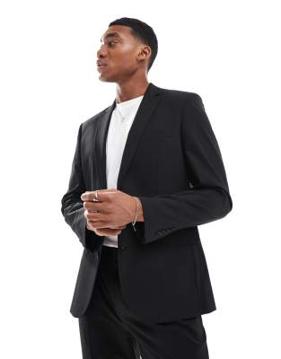 ASOS DESIGN slim suit jacket in black