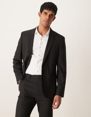 slim suit jacket in black