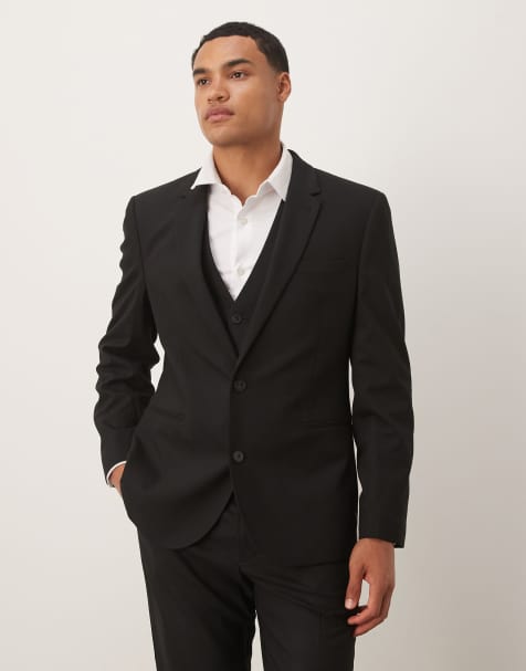 ASOS DESIGN slim suit jacket in black - view 1