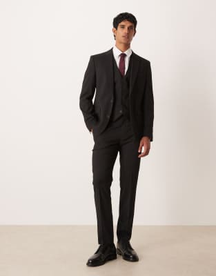 Asos Design Slim Suit Jacket In Black