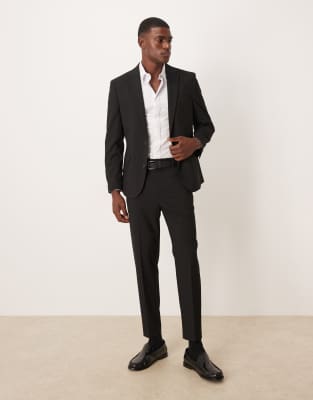 Asos Design Slim Suit Jacket In Black