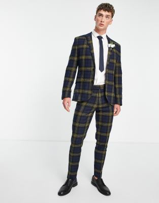 yellow tartan suit men's