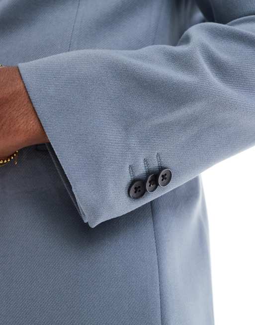 ASOS DESIGN slim suit jacket in blue twill