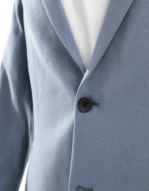 ASOS DESIGN slim suit jacket in blue twill