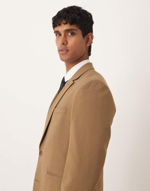 ASOS DESIGN slim suit jacket in brown, 4 of 5