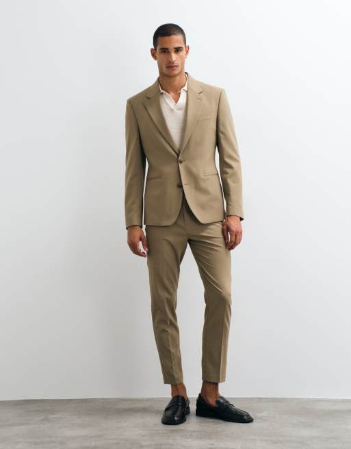 ASOS DESIGN slim suit jacket in brown, 2 of 5