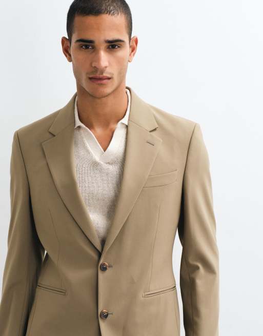 ASOS DESIGN slim suit jacket in brown, 4 of 5