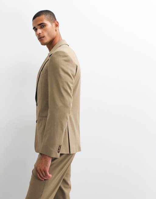 ASOS DESIGN slim suit jacket in brown, 5 of 5