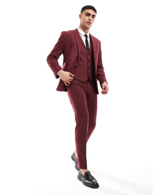 Maroon suit asos clearance
