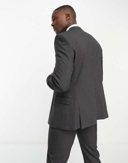 ASOS DESIGN slim suit jacket in charcoal