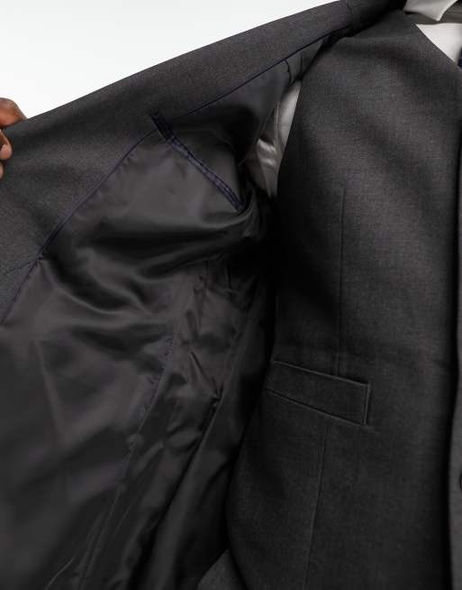 ASOS DESIGN slim suit jacket in charcoal