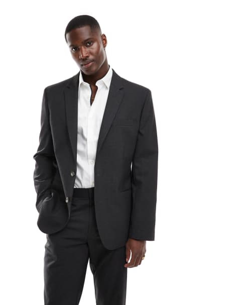 ASOS DESIGN slim suit jacket in charcoal - view 1