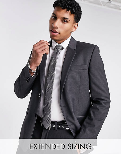 Suits slim suit jacket in charcoal 