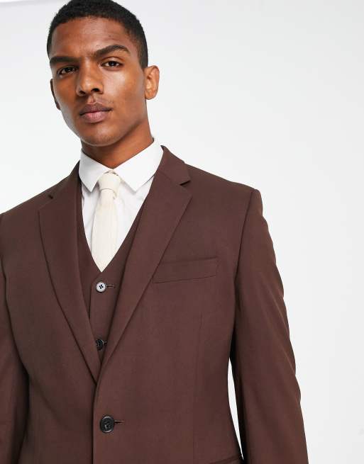 ASOS DESIGN slim suit jacket in khaki