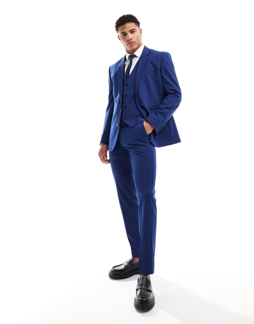 ASOS DESIGN slim suit jacket in dark blue | ASOS