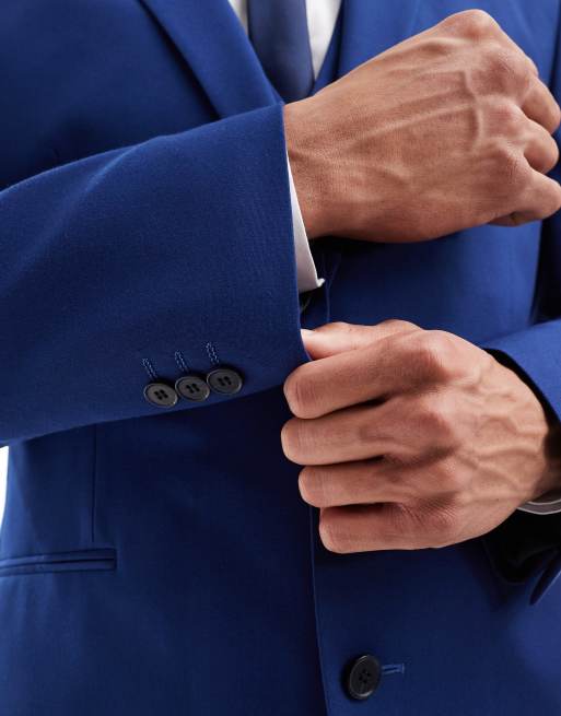 ASOS DESIGN slim suit jacket in dark blue | ASOS