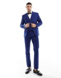 ASOS DESIGN slim suit jacket in dark blue