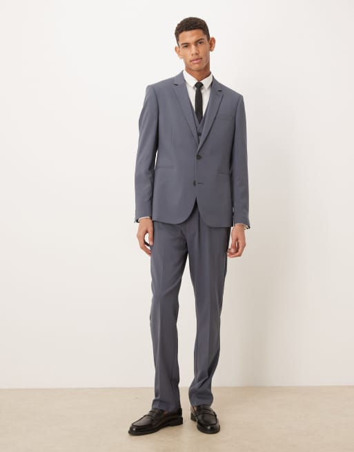 ASOS DESIGN slim suit jacket in dark blue, 2 of 5