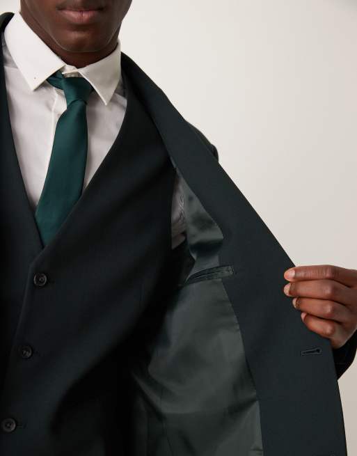 ASOS DESIGN slim suit jacket in dark green, 3 of 5