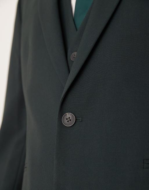 ASOS DESIGN slim suit jacket in dark green, 5 of 5