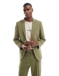 [ASOS DESIGN] ASOS DESIGN slim suit jacket in dark green Chest 36 Short Dark Sage Green