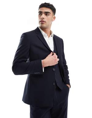 ASOS DESIGN slim suit jacket in dark navy