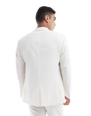Asos Design Slim Suit Jacket In White