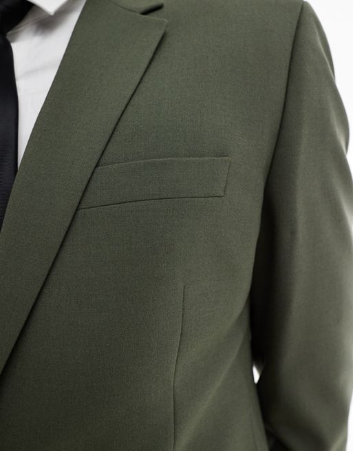 ASOS DESIGN slim suit jacket in forest green | ASOS