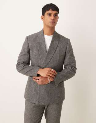 Asos Design Slim Suit Jacket In Gray