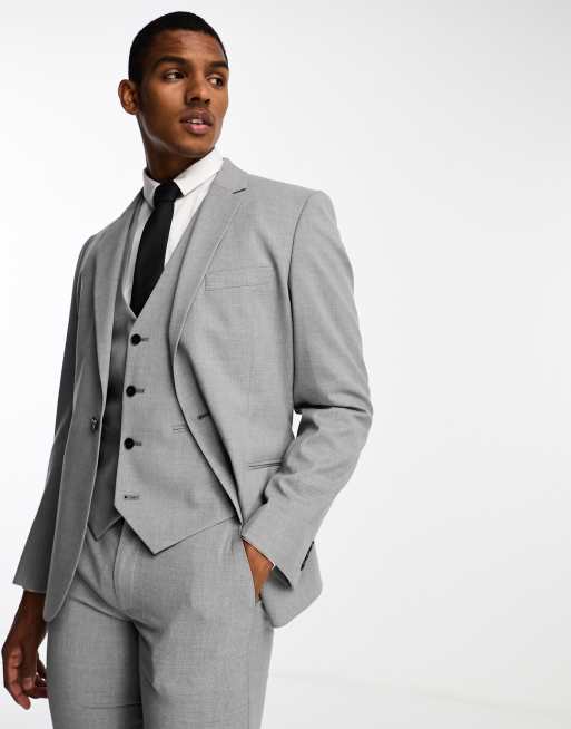 ASOS DESIGN slim suit jacket in gray