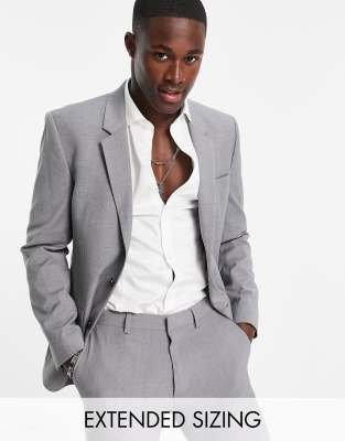 Asos Design Slim Suit Jacket In Gray-grey In Grey