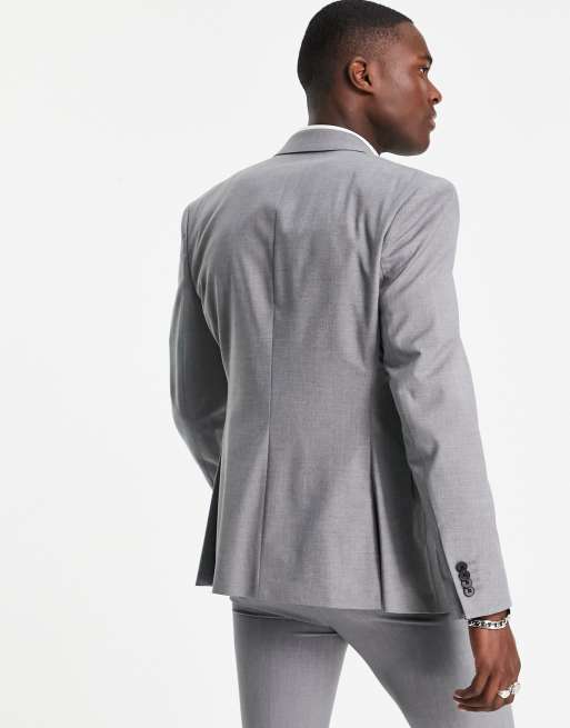 ASOS DESIGN slim suit jacket in mid gray