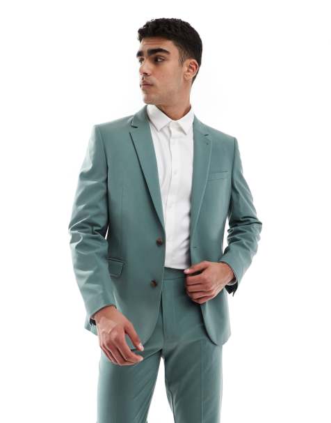 ASOS DESIGN slim suit jacket in green - view 1