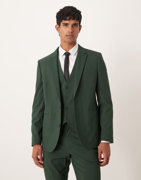 ASOS DESIGN slim suit jacket in green - view 1