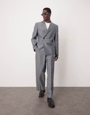 ASOS DESIGN slim suit jacket in grey checkerboard weave