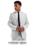 [ASOS DESIGN] ASOS DESIGN slim suit jacket in grey herringbone Chest 40 Regular GREY
