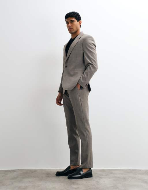 ASOS DESIGN slim suit jacket in grey melange, 2 of 5