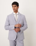 [ASOS DESIGN] ASOS DESIGN slim suit jacket in grey purple Chest 38 Short PURPLE