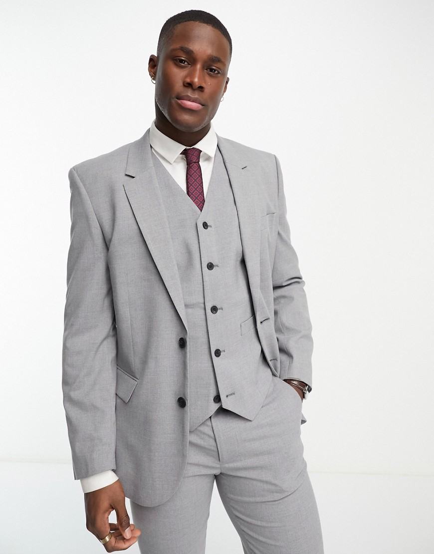 ASOS DESIGN slim suit jacket in grey