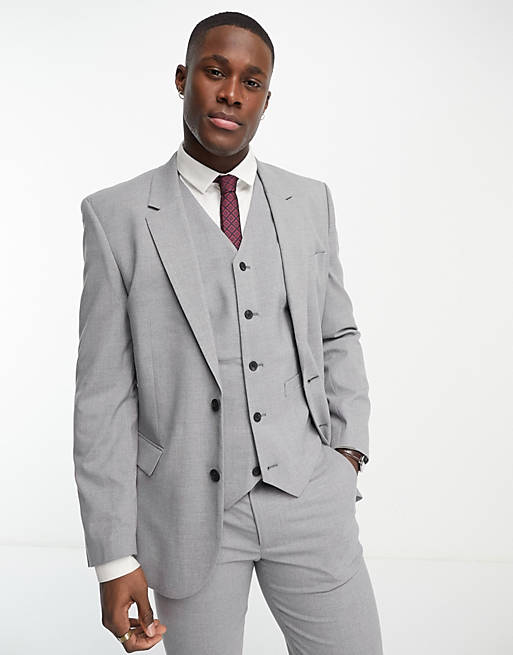 ASOS DESIGN slim suit jacket in grey | ASOS