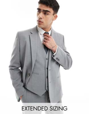 ASOS DESIGN slim suit jacket in grey