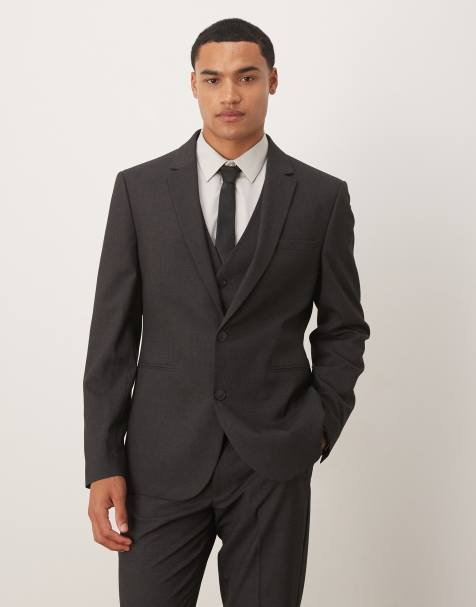 ASOS DESIGN slim suit jacket in grey - view 1
