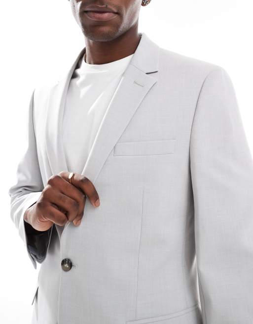 ASOS DESIGN slim suit jacket in ice gray