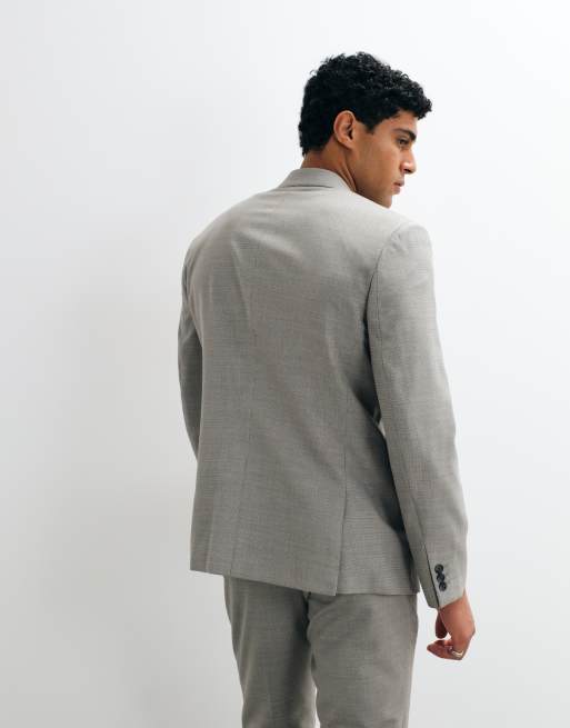 ASOS DESIGN slim suit jacket in light grey washable wool blend, 3 of 5