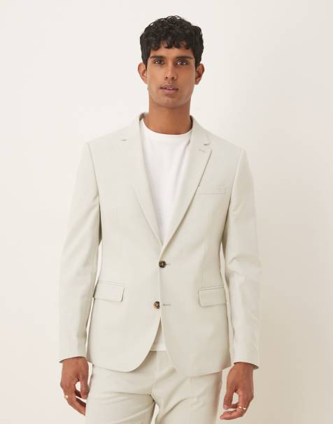 ASOS DESIGN slim suit jacket in light grey - view 1